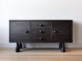 Mobile ingresso - Legno - 178 x 44 x 83 cm - Nero - Stile contemporaneo rialzato con contenimento chiuso e cassetti