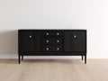 Mobile ingresso - Legno - 165 x 41 x 79 cm - Nero - Stile moderno rialzato con vani chiusi e cassetti