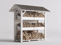 Portalegna-Legno-175x80x220 cm-Bianco-Grigio-Stile rustico