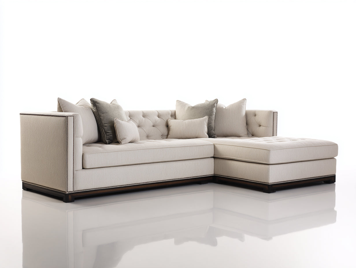 Divano angolare - Tessuto - 310 x 190 x 90 cm - Beige - Stile contemporaneo
