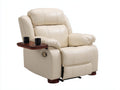 Poltrona reclinabile - Pelle sintetica-Legno - 103 x 99 x 110 cm - Beige crema - Stile contemporaneo
