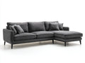 Divano angolare - Tessuto - 300 x 180 x 88 cm - Grigio scuro - Stile contemporaneo