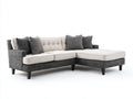 Divano angolare - Tessuto - 310 x 190 x 90 cm - Bianco-Grigio - Stile contemporaneo