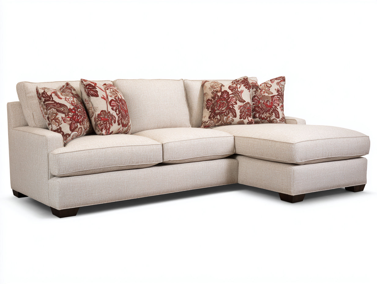Divano angolare - Tessuto - 280 x 180 x 88 cm - Beige - Stile contemporaneo
