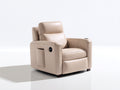 Poltrona reclinabile - Pelle sintetica - 90 x 87 x 102 cm - Beige chiaro - Stile minimalista
