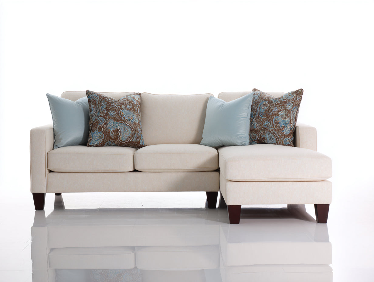 Divano angolare - Tessuto - 245 x 160 x 88 cm - Crema - Stile contemporaneo