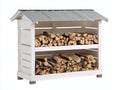 Portalegna-Legno-165x80x175 cm-Bianco-Grigio-Stile rustico