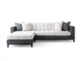 Divano angolare - Tessuto - 300 x 190 x 90 cm - Bianco-Grigio - Stile contemporaneo
