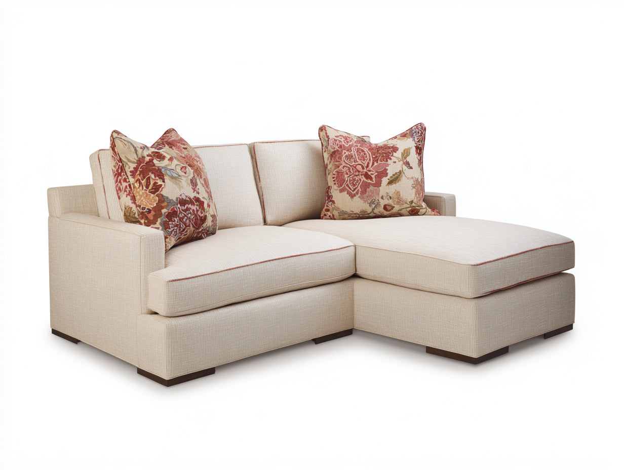 Divano angolare - Tessuto - 260 x 170 x 88 cm - Beige - Stile moderno